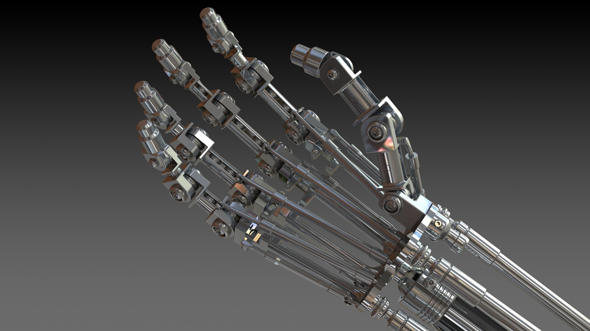 Terminator-Hand – Metalloptik
