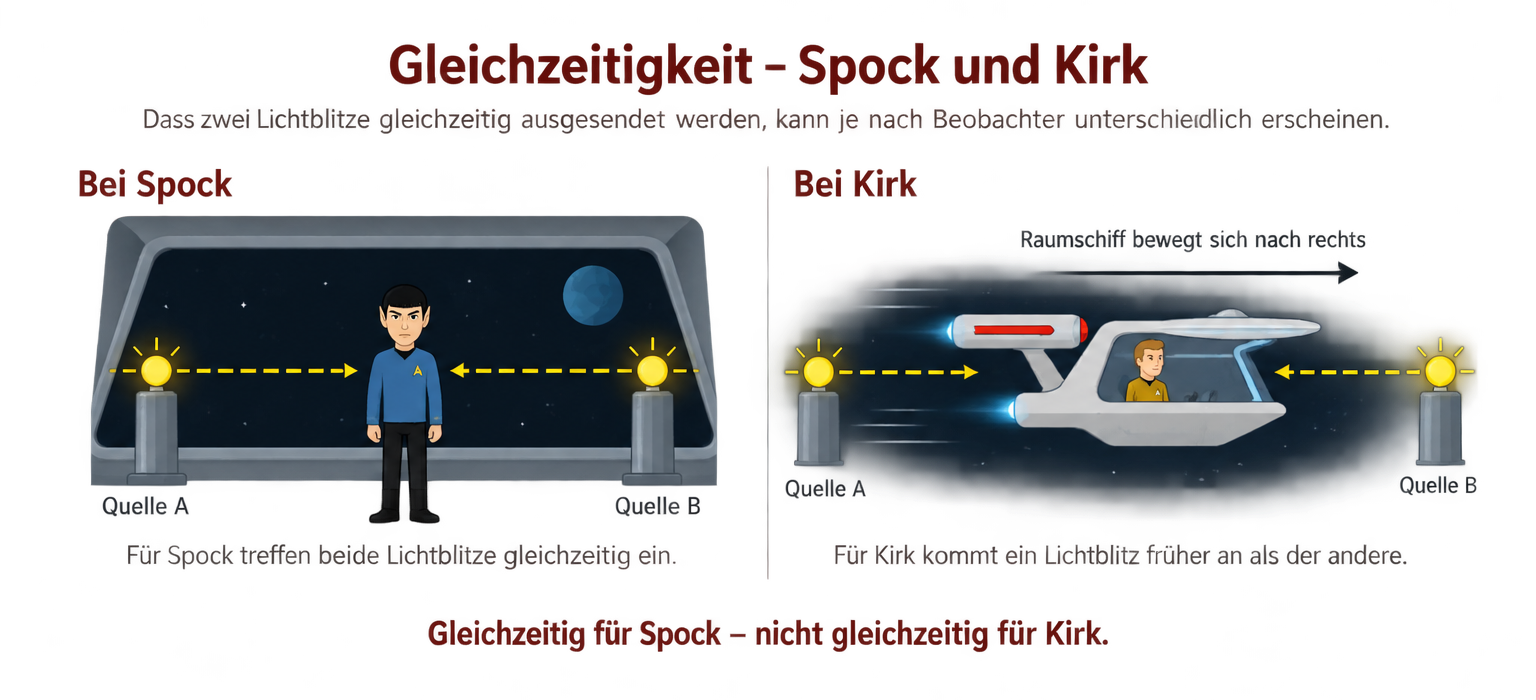 Gleichzeitigkeit – Spock und Kirk
